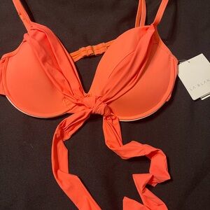 NWT La Blanca Orange Bikini Top with Tie